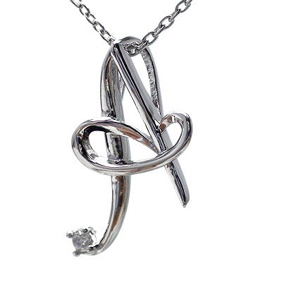 イニシャル ネックレス A ダイヤモンド ダイヤ 0.01ct アルファベット プラチナ900 pt900レディース ジュエリー アクセサリー
