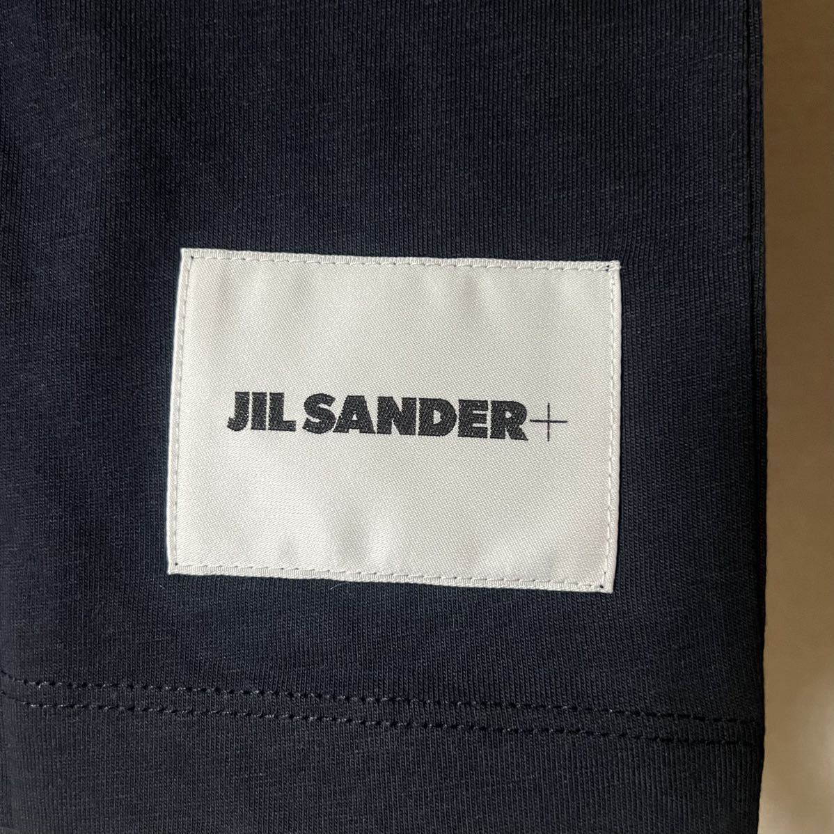新品 Jil Sander+ ジルサンダー ロゴラベル Tシャツ 1枚 オーガニックコットン製Tシャツ レディース ダークネイビー XSの画像6
