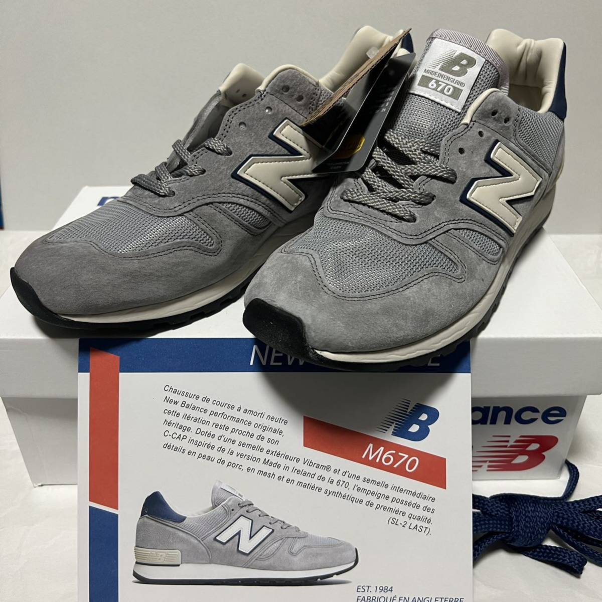 新品 NEW BALANCE ニューバランス 40th記念モデル M 670 UKF Made in UK イングランド製 英国製 グレー ネイビー USA 10 約28cm