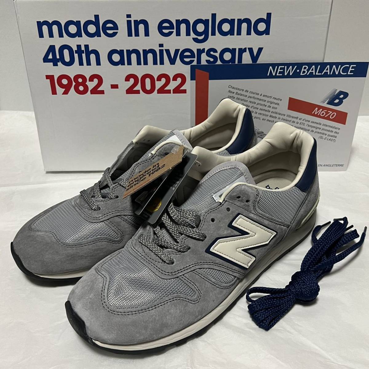 新品 NEW BALANCE ニューバランス 40th記念モデル M 670 UKF Made in UK イングランド製 英国製 グレー ネイビー USA 10 約28cm