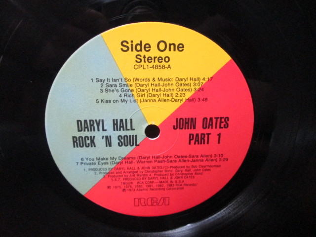 US-original MASTERDISK刻印 RLカット Rock 'N Soul Part 1 (Analog) Daryl Hall & John Oates アナログレコード vinyl_画像8