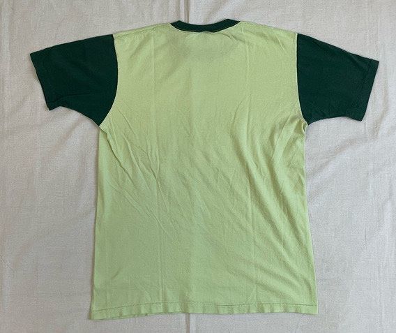 70's タウンクラフト TOWNCRAFT ビンテージ Tシャツ ツートン ポケット ソリッド 無地 緑 サイズM 38-40 [l-0649]_画像7