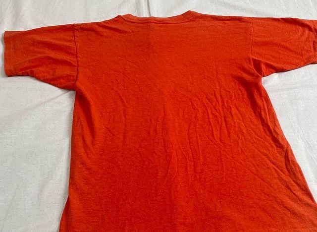 70's 米国製 MADE IN USA バータグ チャンピオン Champion Tシャツ OREGONIA 染み込み オレンジ サイズM [l-0662]_画像9
