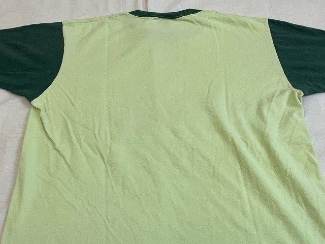 70's タウンクラフト TOWNCRAFT ビンテージ Tシャツ ツートン ポケット ソリッド 無地 緑 サイズM 38-40 [l-0649]_画像8