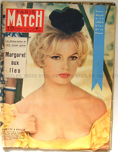 PARIS MATCH 1958 473 ブリジット・バルドー フランス アンティーク雑誌 送料無料★vm0142