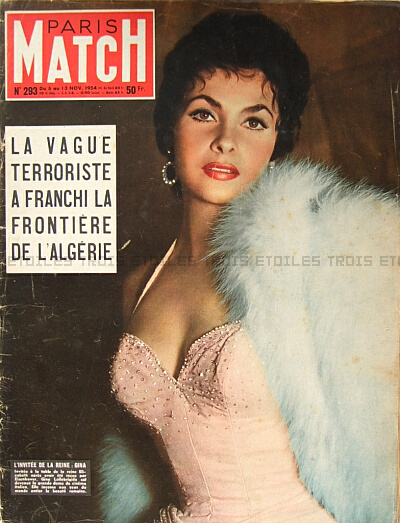 PARIS MATCH 1954 293 ジーナ・ロロブリジーダ＆サビニャック フランス アンティーク雑誌 送料無料★vm0054_画像1