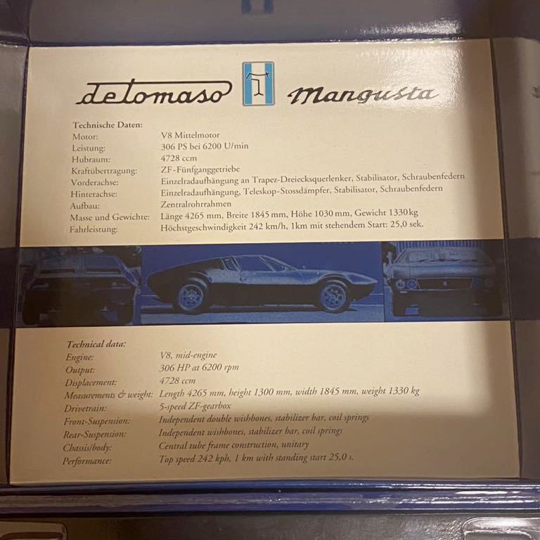  супер редкий MINICHAMPS de tomaso man g старт синий 1/43 миникар коробка инструкция имеется DE TOMASO MANGUSTA1969