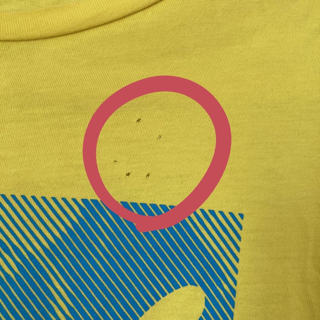 PUMAプリントTシャツ 160_ネームの針の跡