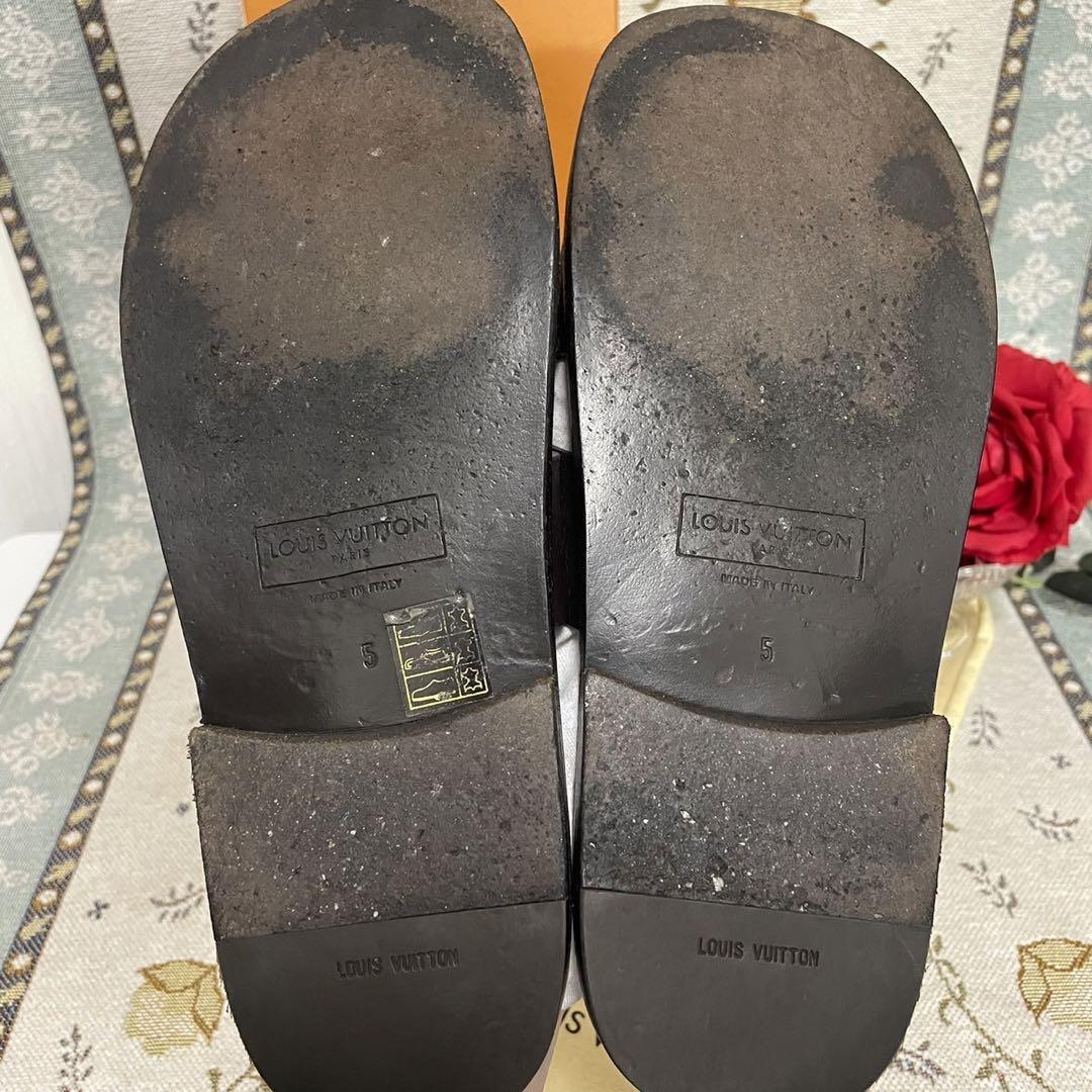 ルイヴィトンダミエチュールフラットロゴサンダル美品