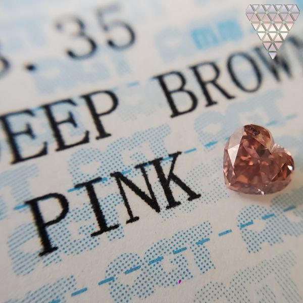 0.17 ct FANCY DEEP ORANGY BROWNISH PINK VS1 HEART AGT 天然 ダイヤモンド DIAMOND EXCHANGE FEDERATION_DIAMOND EXCHANGE FEDERATION