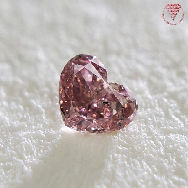 0.034 ct Fancy Intense Pink SI2 AGT 天然 ピンク ダイヤモンド ハート シェイプ ルース DIAMOND EXCHANGE FEDERATION