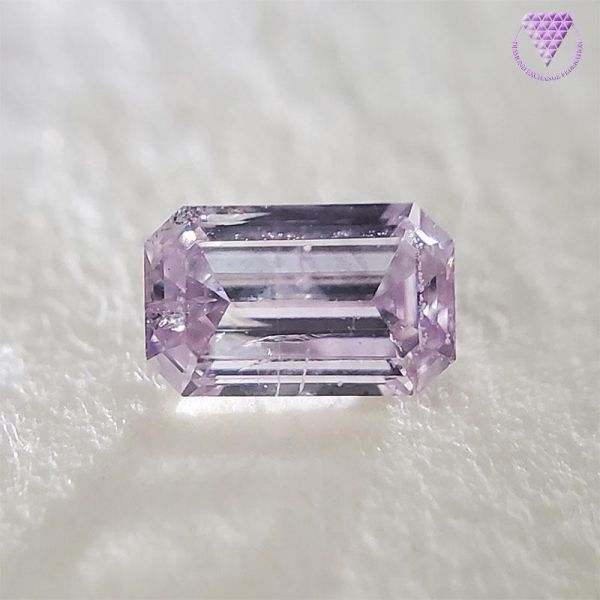 0.121 ct Fancy Light Pink Purple I1 CGL 天然 ピンク パープル ダイヤモンド エメラルド シェイプ DIAMOND EXCHANGE FEDERATION