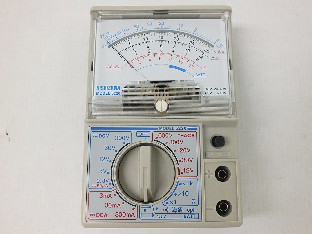 [B8B-55-032-1]　NISHIZAWA　ニシザワ　5220　アナログテスター　電気測定器　動作確認済