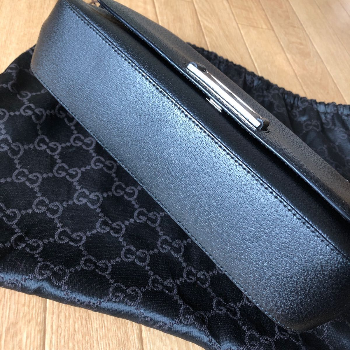 極美品!グッチ GUCCI バンブー ワンショルダー 本革 セカンドバッグ