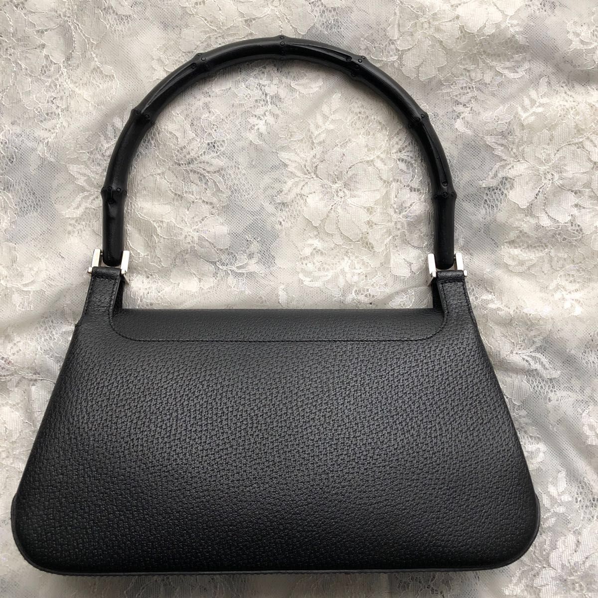 極美品!グッチ GUCCI バンブー ワンショルダー 本革 セカンドバッグ