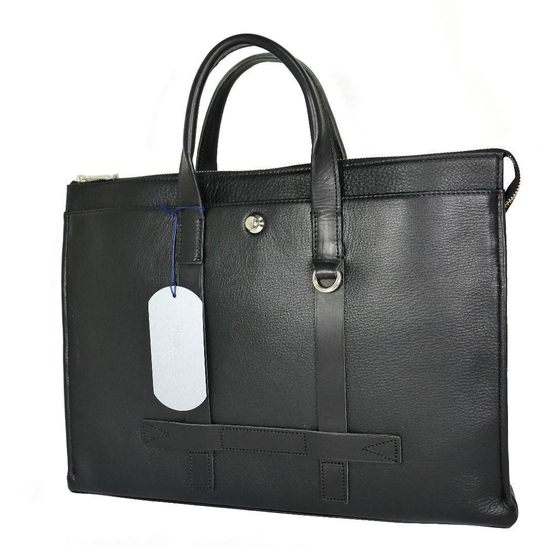 [ made in Japan * regular price 63800 jpy * waterproof processing ]GANZO FICO shrink leather briefcase black black tablet storage attaching gun zofi-ko original leather 