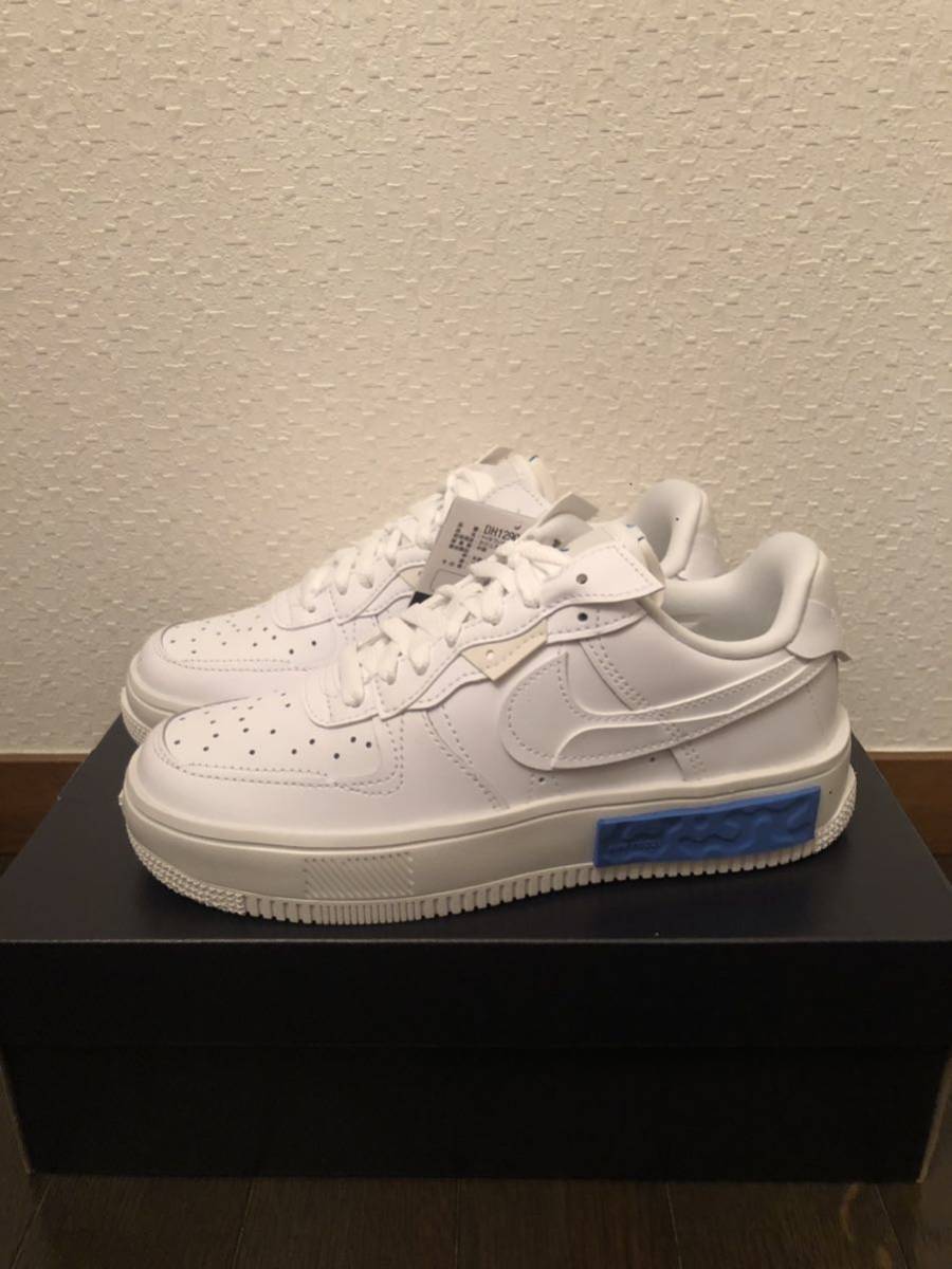 低価格の NIKE 厚底 ホワイト ブルー レディース AIRFORCE1