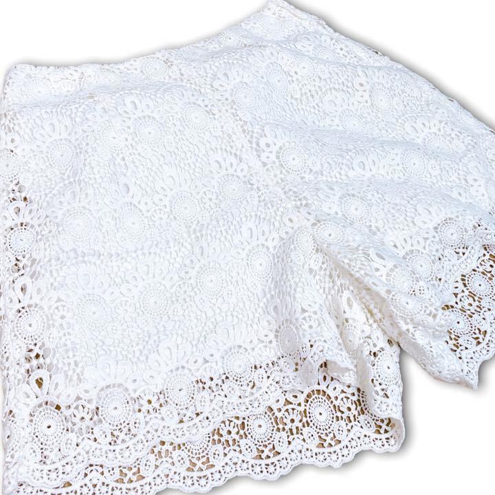 M1387★美品★Another Edition アナザーエディション 花柄レース ショートパンツ 総レース 抜け感 脚長効果 Sサイズ ホワイト レディース_画像6