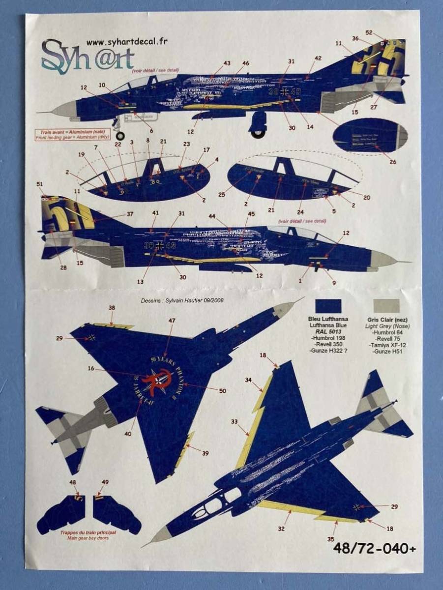  decal! F-4F Germany Air Force special marking 1/48 Syh@rt decal 48-040