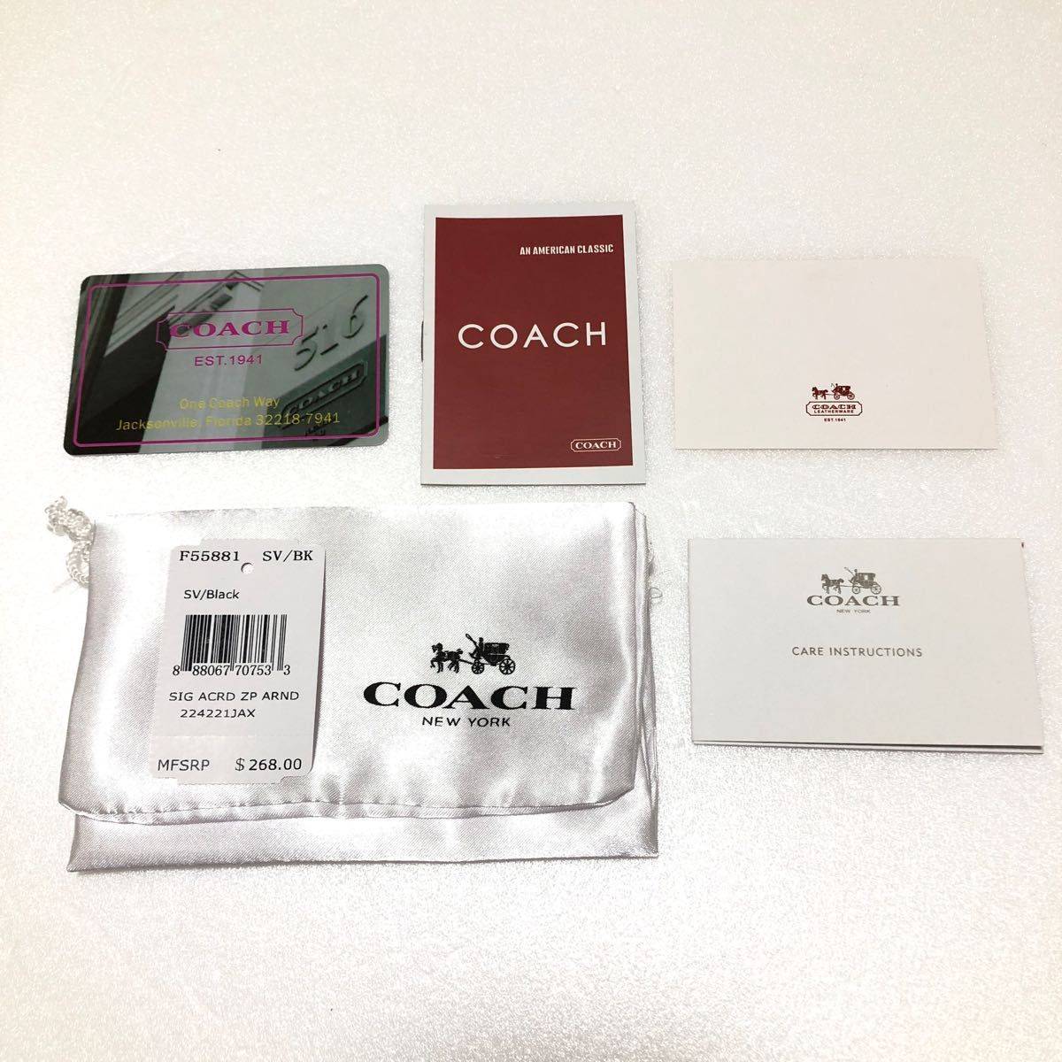 美品 コーチ coach 長財布 ラウンドファスナー 黒×花柄