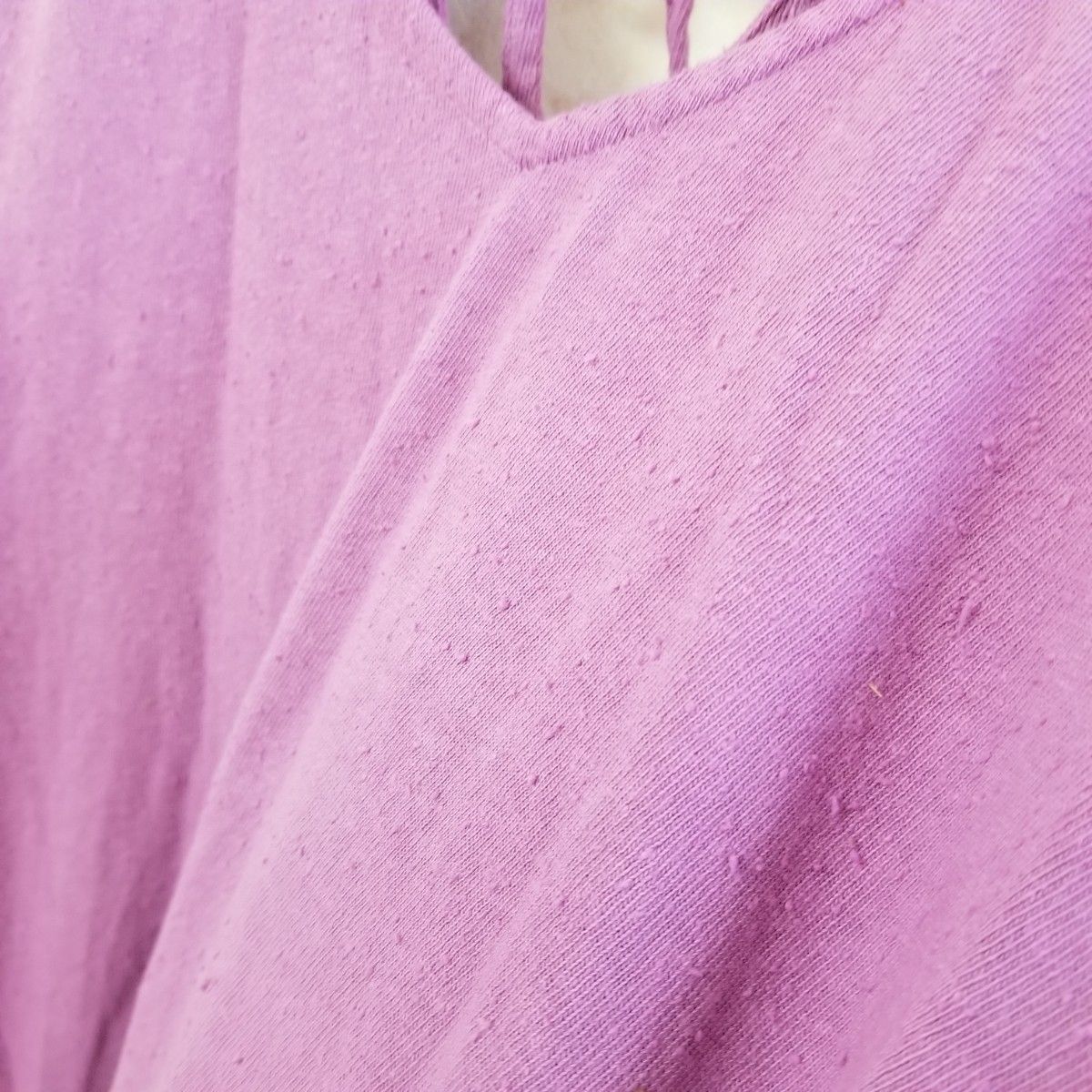 アールジュビリー スリット ロング ドレス バックリボン 紫 体型カバー M ノースリーブ ロングワンピース ワンピ バックリボン