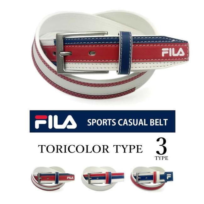 G3 フィラ FILA ゴルフ ベルト ロング トリコロール カラー032_画像4