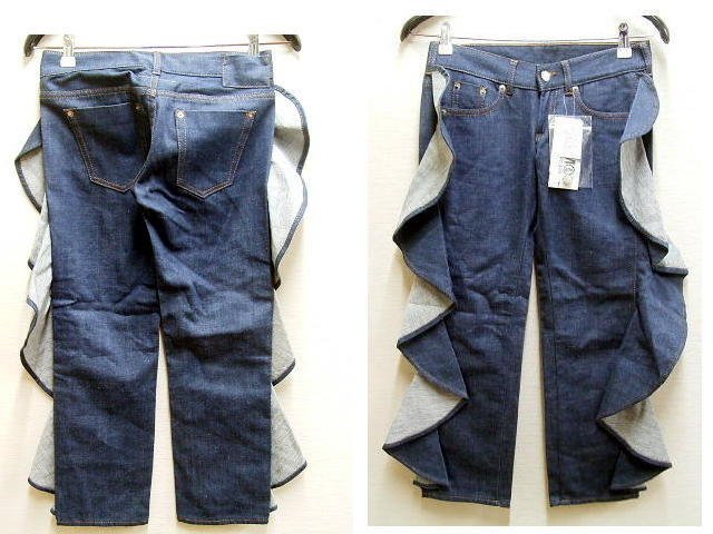◇即決[38]未使用品 Maison Margiela MM6 16AW Ruffled jeans クロップドパンツ メゾンマルタンマルジェラ S32LA0115 デニム パンツ■2154