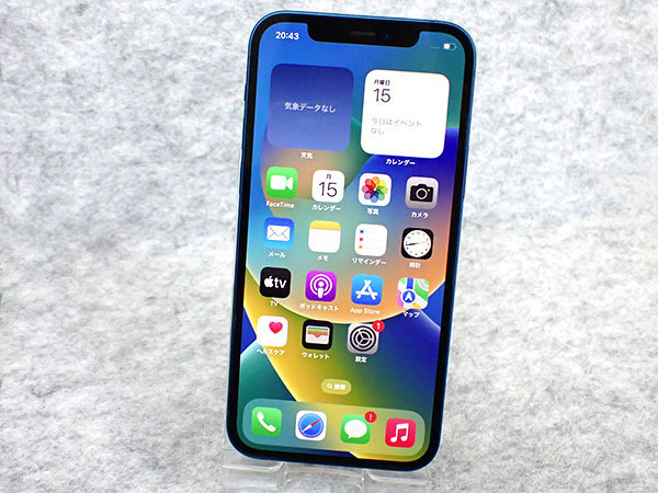 ☆【 良品】SIMロック解除 au iPhone 12 64GB ブルー MGHR3J/A 本体