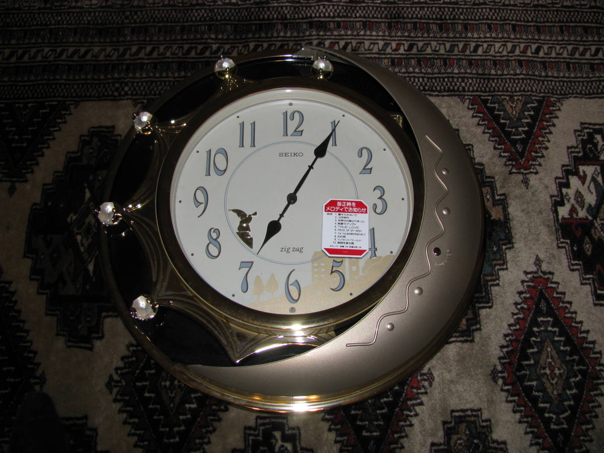 SEIKO/セイコー　ZIGZAG メロディ付掛け時計/からくり時計　AM607G 未使用ですがジャンク_画像1