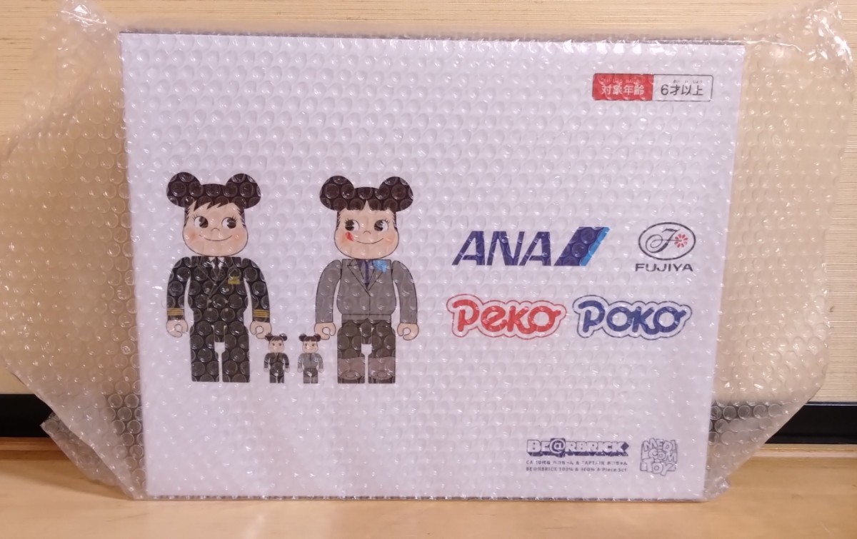 BE@RBRICK for ANA CAPTAIN ポコちゃん & CA10代目 ペコちゃん 100