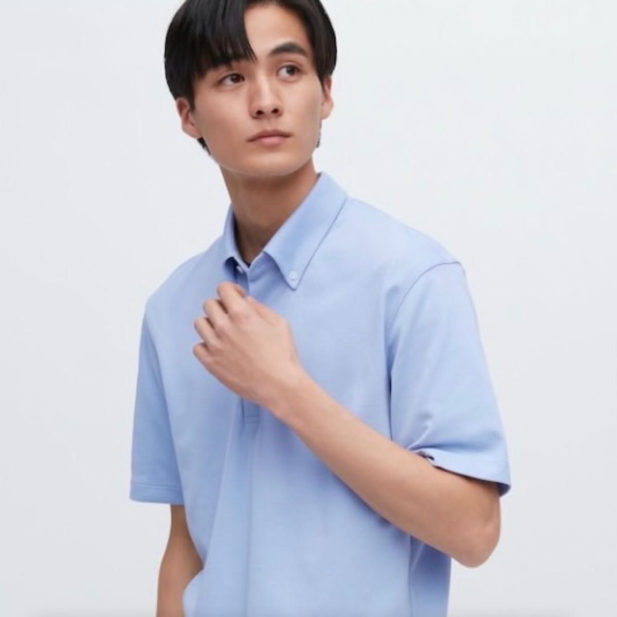 エアリズムカノコポロシャツ(ボタンダウン・半袖)UNIQLO ユニクロ メンズポロシャツ ブルー XL|PayPayフリマ
