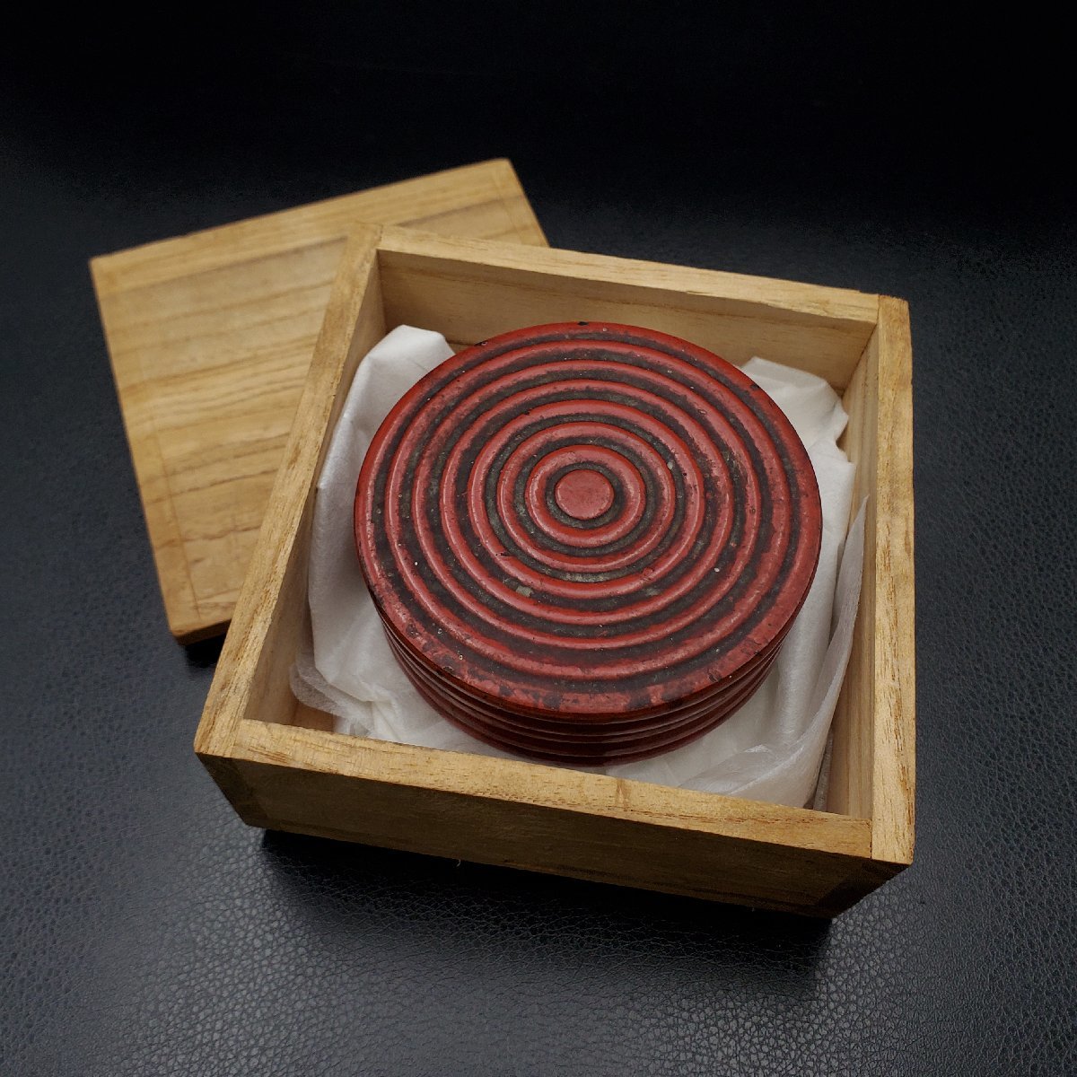 [. warehouse ] era lacquer ware potter's wheel eyes root . incense case 7.5cm tea utensils lacquer coating lacquer tree box 