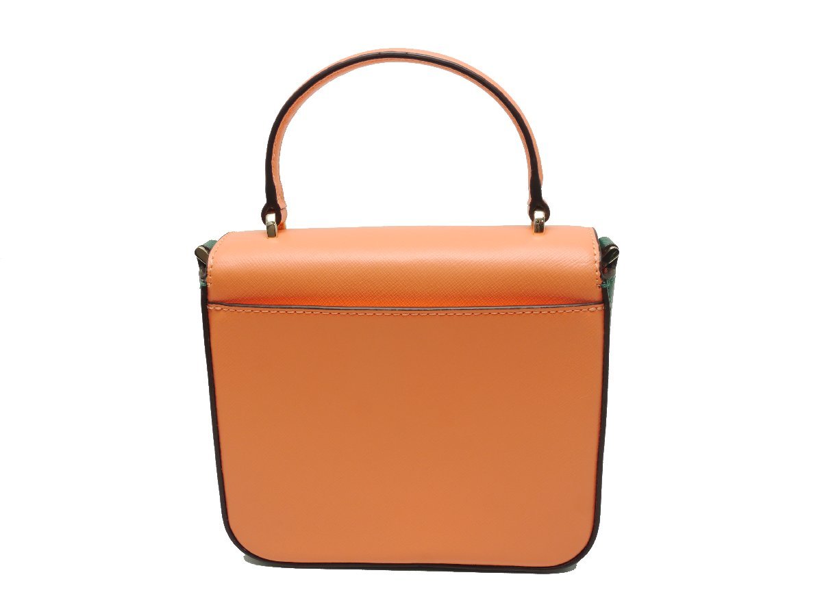 ケイトスペード kate spade ハンドバッグ 2WAY ピンク系 グリーン フラップ_画像2