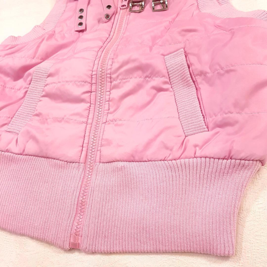 mb2 beautiful goods & free shipping * boa - collar attaching cotton inside the best *100. pretty pink color girl cotton inside down vest full Zip jacket 