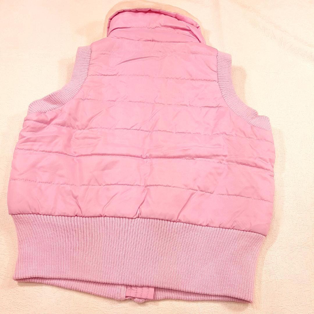 mb2 beautiful goods & free shipping * boa - collar attaching cotton inside the best *100. pretty pink color girl cotton inside down vest full Zip jacket 