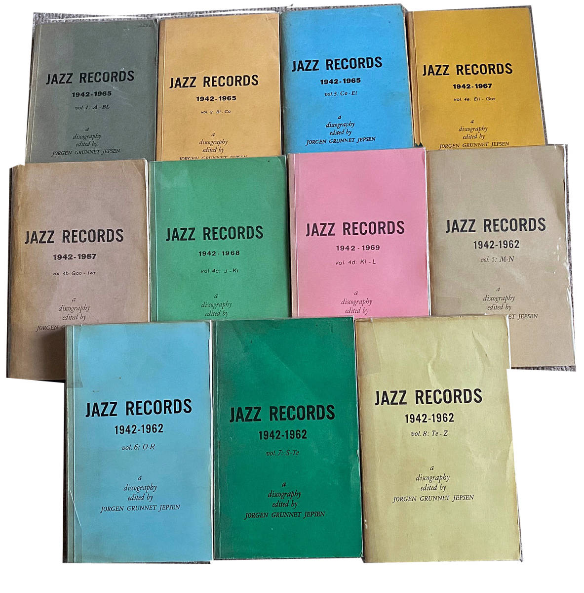 JAZZ RECORDS 1942-1962,1965,1967　A DISOGRAPHY　edited by JORGEN GRUNNET JEPSEN　11分冊一式