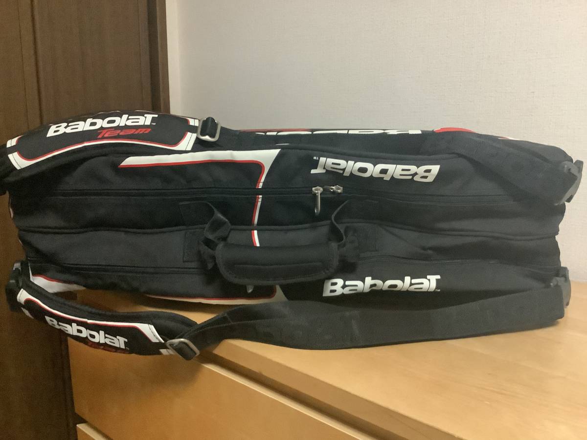 Babolat team Babolat racket bag 6ps.@ storage black / white rucksack type free shipping 