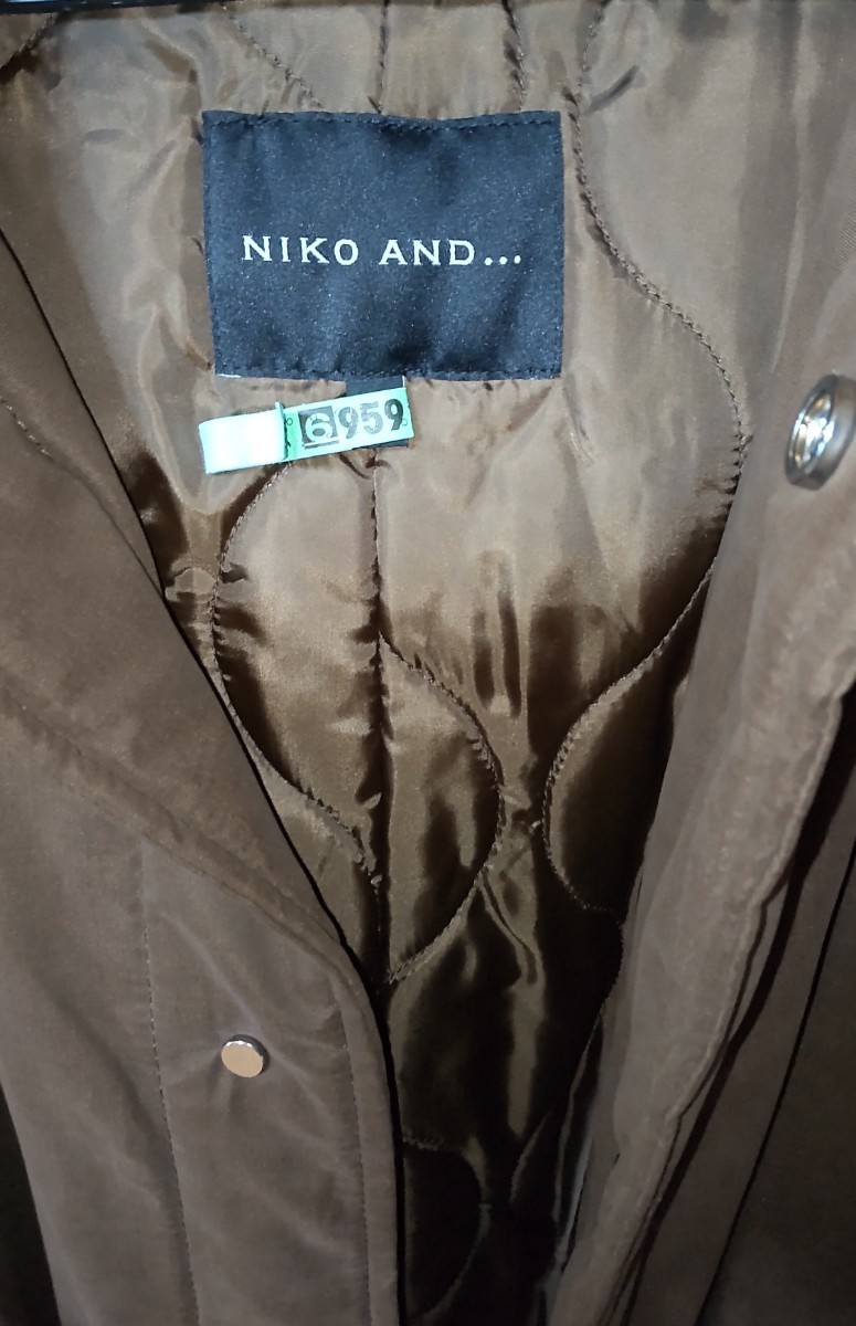 【クリーニング済み】 niko and… モッズコート ダウンコート Lサイズ ブラウン 茶色 ニコアンド 冬用 大きめ_画像4