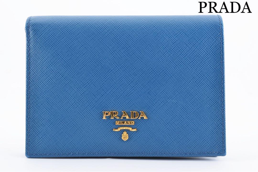 極美品 PRADA プラダ 財布 サフィアーノ 二つ折り コンパクト