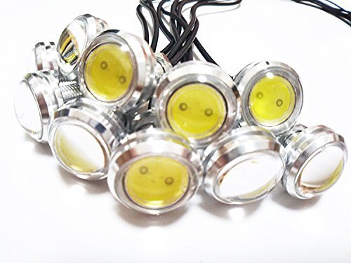 デイライト LED 防水 イーグルアイ 大玉 23ｍｍ 10個セット 12V 埋め込み (ホワイト/シルバーボディ)_画像1