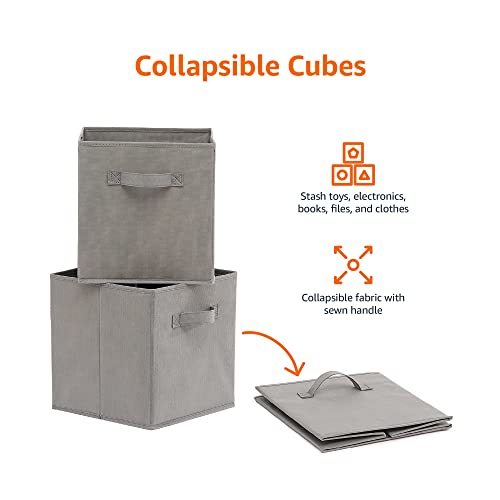  Basic storage box storage Cube case folding type 6 point set gray 