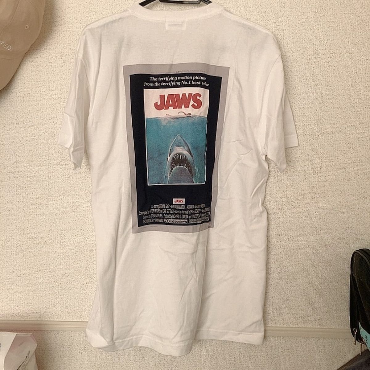 JAWS バックプリントTシャツ 白 Mサイズ