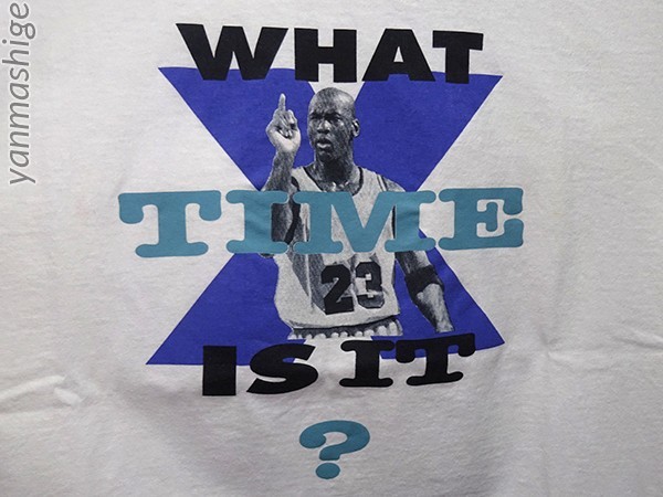 90sビンテージTシャツ シカゴブルズ掛け声[WHAT TIME IS IT・M]クリーニング済 ナイキ NIKE マイケルジョーダン エアジョーダン AIR JORDAN