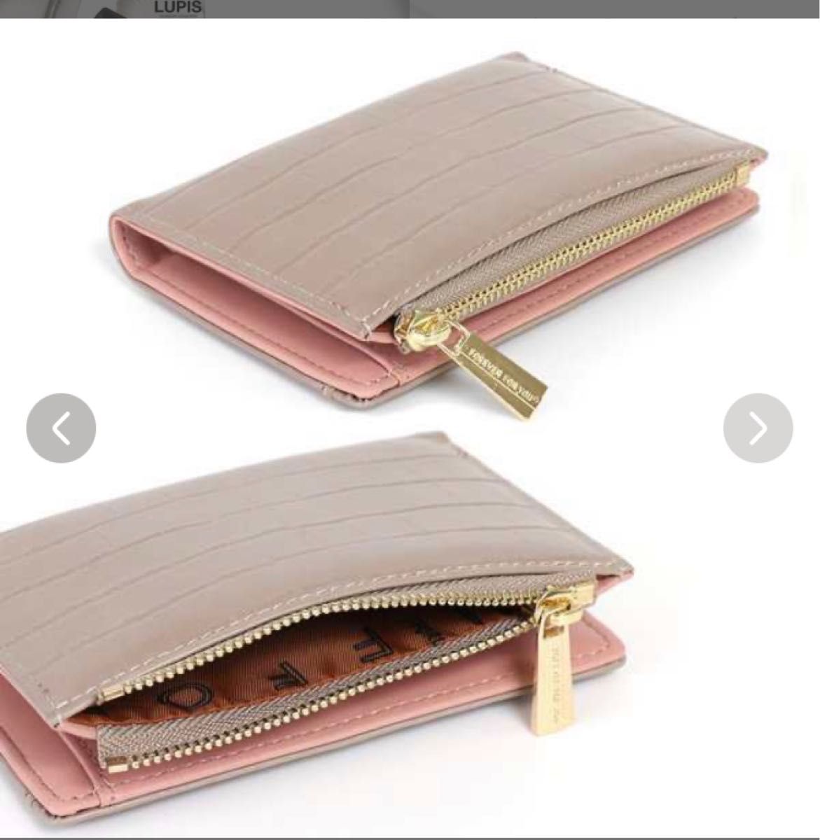 レディース 二つ折りミニ財布 ピンク くすみカラー ミニウォレット