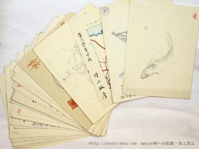日本初の 片山敏彦 高知市立第三尋常小学校在学中図画作品 40点 詩