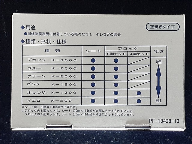 ☆☆トレカットブロック　ブラック　３０００番相当　５枚セット　塗装　ゴミ取り　ぶつ取り　タレ・流れ処理　肌調整　コバックス☆☆_画像3