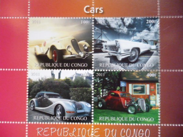 処分！コンゴ切手『クラシックカー』3シートセットの画像3