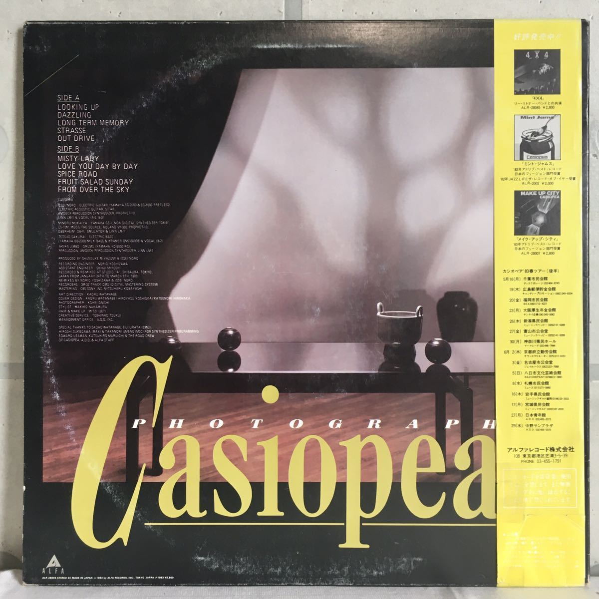 帯付 美盤 LP / CASIOPEA (カシオペア) - PHOTOGRAPHS / 和モノ ジャズフュージョン / Jazz Fusion Funk Disco Boogie / MURO Knxwledge._画像2