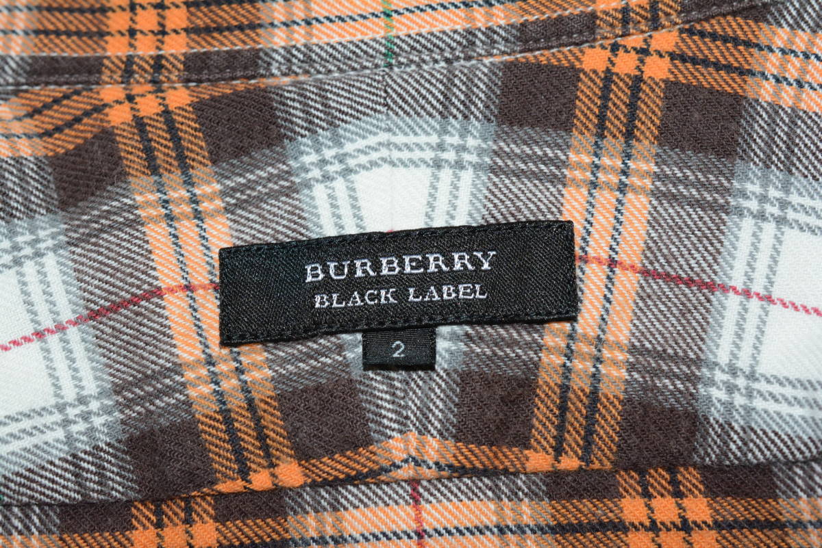 バーバリー ブラックレーベル BURBERRY BLACKLABEL　長袖シャツ　ホースマーク刺繍　メンズ コットン　チェック 　2