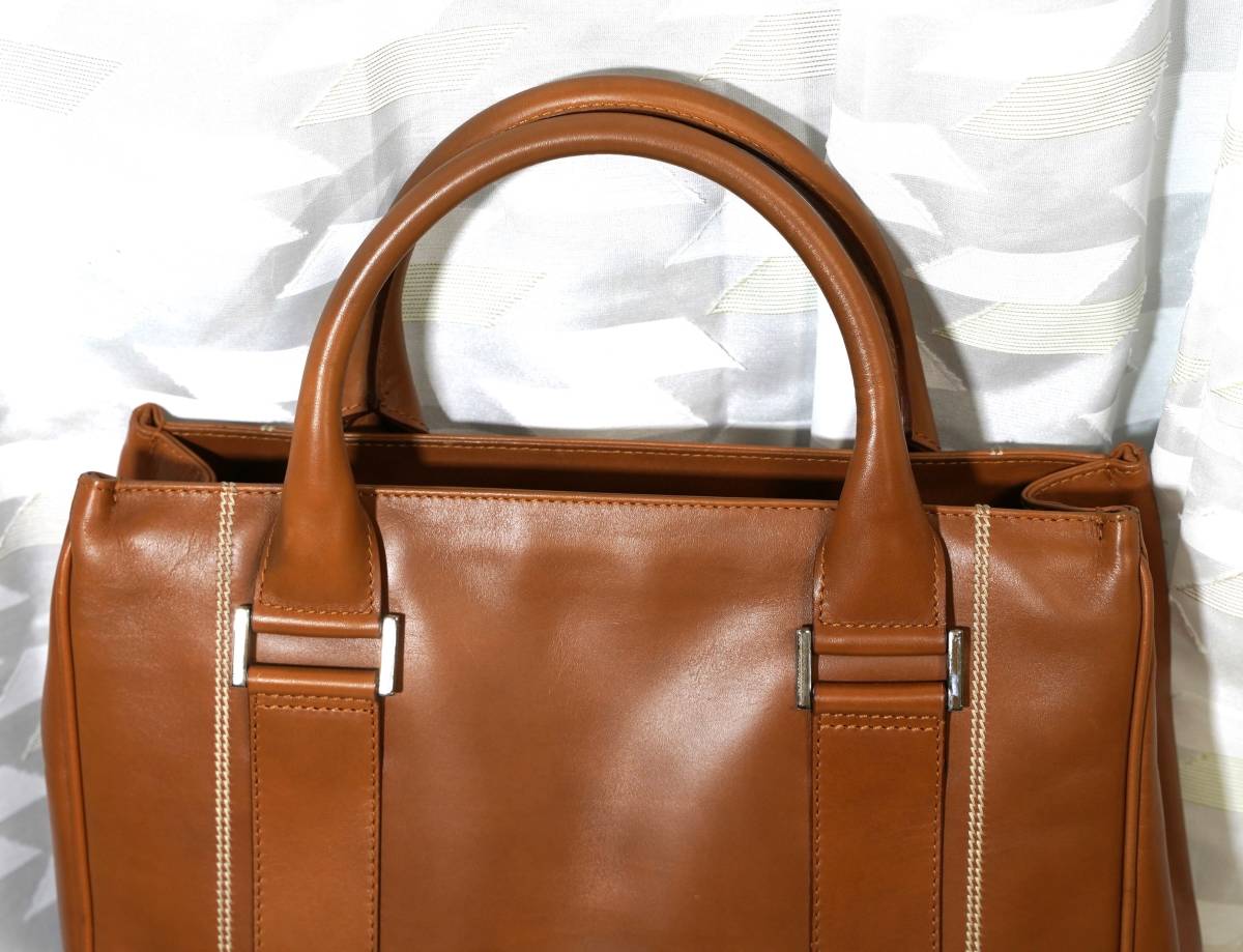 Dunhill ダンヒル トートバッグ カーフ 本革 イタリア製 茶 ブラウン
